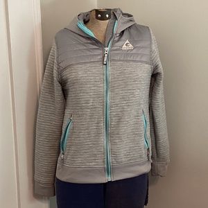 Gerry Gray Blue Hooded Jacket w/ zip up pockets thumb holes